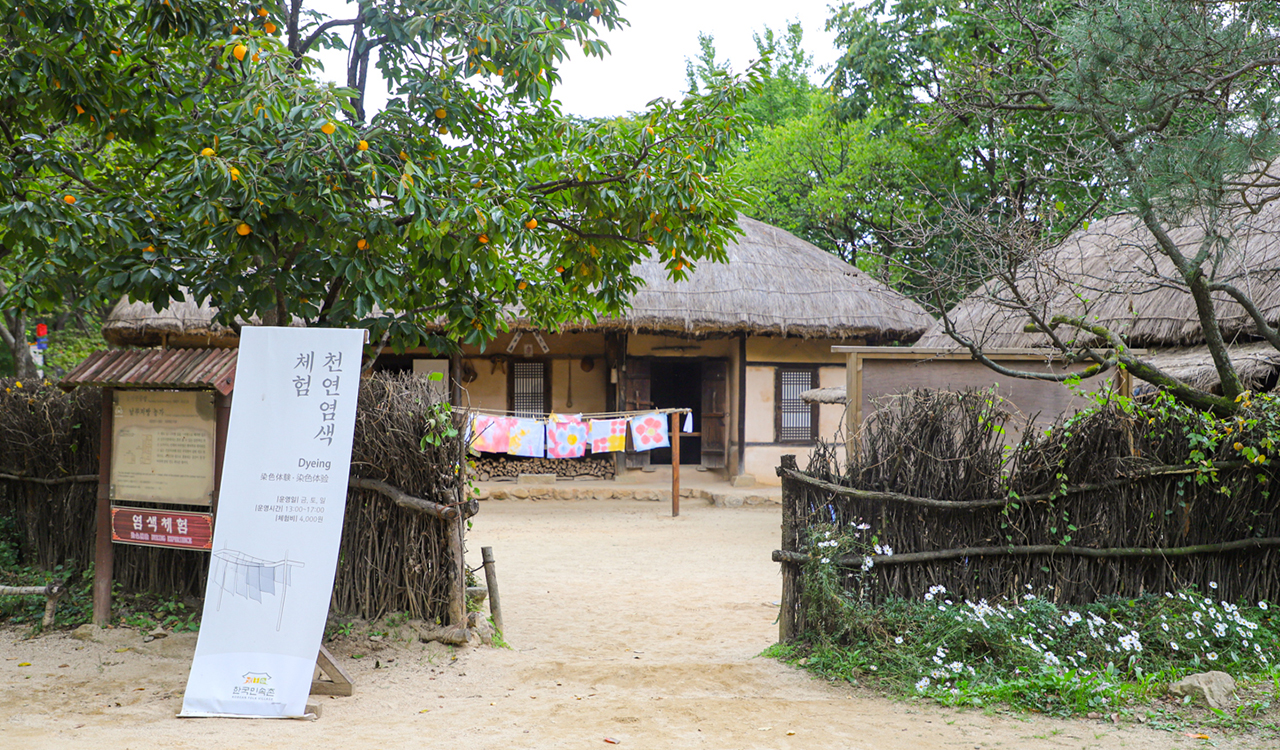 한국민속촌내 천연염색 체험 이미지